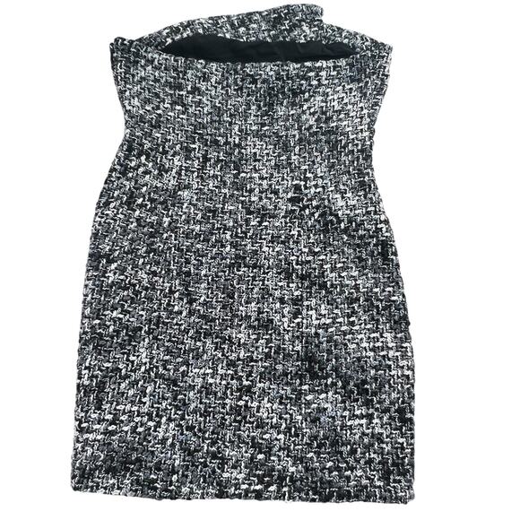 Tobi Strapless Tweed Mini Dress Black M Flecked Bodycon Fitted Party Cocktail - Picture 6 of 11